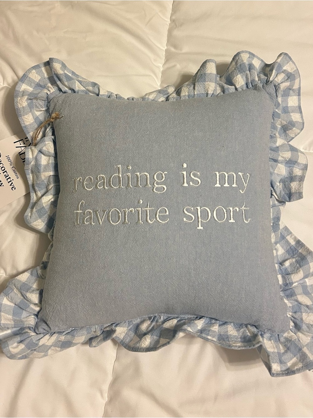 Reading is my favorite sport vintage pillow